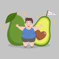 Fat Man love avocado good fat Ketogenic Diet weight loss