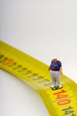 Fat man on a measurer - miniature Royalty Free Stock Photo