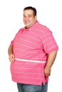 Fat man with a tape measure Royalty Free Stock Photo