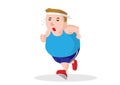 Fat man is tired of jogging. He wants to lose weight and get a perfect body Flat style cartoon illustration vector