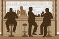 Fat men bar Royalty Free Stock Photo