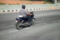 Fat motorcycle rider Indian