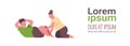 Fat obese couple doing sit-ups overweight man woman exercising together training workout weight loss concept white Royalty Free Stock Photo