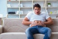 The fat obese man in dieting concept Royalty Free Stock Photo