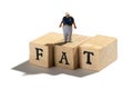 Fat, obesity and overweight concept with Fat Boy Royalty Free Stock Photo