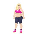 Fat overweight woman sport wear Royalty Free Stock Photo