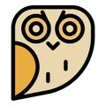 Fat owl icon color outline vector