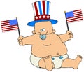 Fat Patriotic Baby Royalty Free Stock Photo