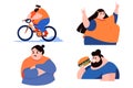 fat people collection flat style