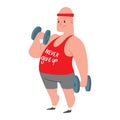 Fat people fitness gym vector