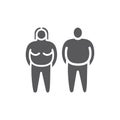 Fat people icon. Overweight sign. Vector illustration.