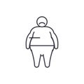 Fat person line icon concept. Fat person vector linear illustration, symbol, sign Royalty Free Stock Photo