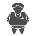 Fat person solid icon. Obesity vector illustration isolated on white. Fat man glyph style design, designed for web and