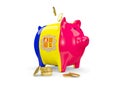 Fat piggy bank with flag of andorra