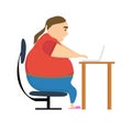 Fat programmer freelancer gamer flat design work