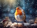 Ai Generated illustration Wildlife Concept of Fat robin Royalty Free Stock Photo