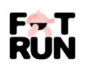 Fat run sign isolated. Fat man running Vector Royalty Free Stock Photo