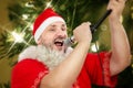 Fat Santa belting Jingle Bells