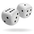 Fat Shiny Dice Roll a Lucky Seven Royalty Free Stock Photo