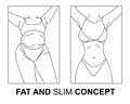 Fat and slim concept stroke vector