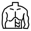 Fat and slim man line icon. Before and after weight loss man body vector illustration isolated on white. Male body Royalty Free Stock Photo