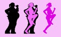 Fat And Slim Woman Silhouette