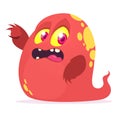 Fat and slimy cartoon monster. Vector illustration Royalty Free Stock Photo