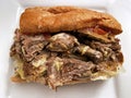 Fat Steak and Cheese Sub American Fast Food Royalty Free Stock Photo