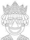 Fat Tuesday cartoon king coloring page vector