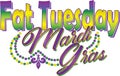 Fat Tuesday Mardi Gras Banner with Beads