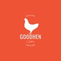 Fat white hen poultry logo design Royalty Free Stock Photo