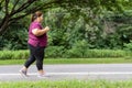 Fat woman asian running, Does exercise for weight loss