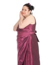 Fat woman in ball dress Royalty Free Stock Photo