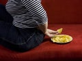 Fat woman diet Royalty Free Stock Photo