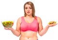 Fat woman dieting Royalty Free Stock Photo