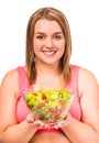 Fat woman dieting Royalty Free Stock Photo