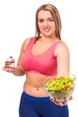 Fat woman dieting Royalty Free Stock Photo