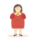 Fat Woman Eating Burger Royalty Free Stock Photo