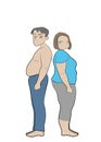 Fat woman and fat man, weight loss concept Royalty Free Stock Photo