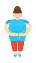 Fat woman with sartorial meter icon Royalty Free Stock Photo