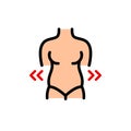 Fat woman waist flat icon