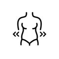 Fat woman waist outline icon