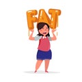 Fat women carry on fat typographic. typography design -