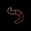 Fat Worm vector concept linear colorful icon on dark background