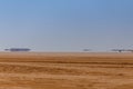 Fata Morgana mirage on the horizon of Sahara