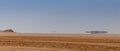 Fata Morgana mirage on the horizon of Sahara