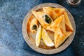 Fatayer sabanekh - traditional arabic spinach triangle hand pies Royalty Free Stock Photo