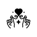 Black solid icon for Fate, luck and promise Royalty Free Stock Photo