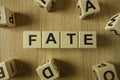 Fate word from wooden blocks