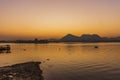 Fateh Sagar lake during sunset